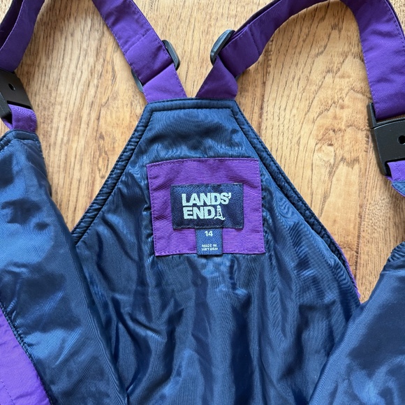Lands End Snow Bibs Purple Youth size 14 - Picture 4 of 5